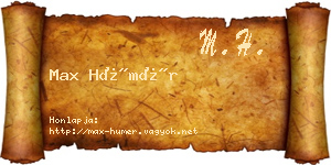 Max Hümér névjegykártya